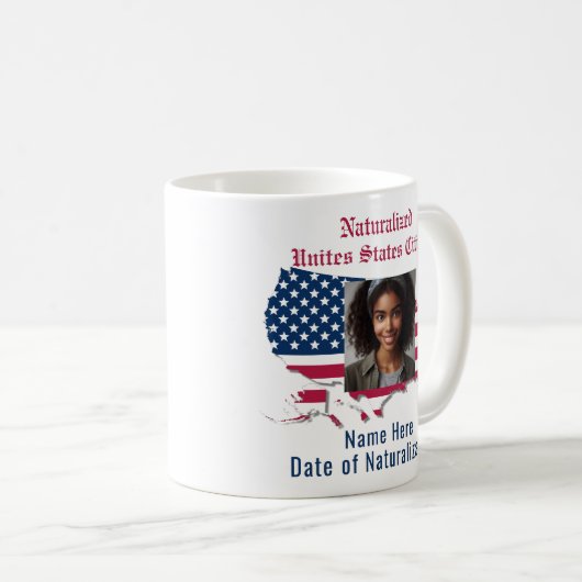 Benutzerdefinierte Flagge, Karte, Naturalized US-B Kaffeetasse (VorderseiteRechts)