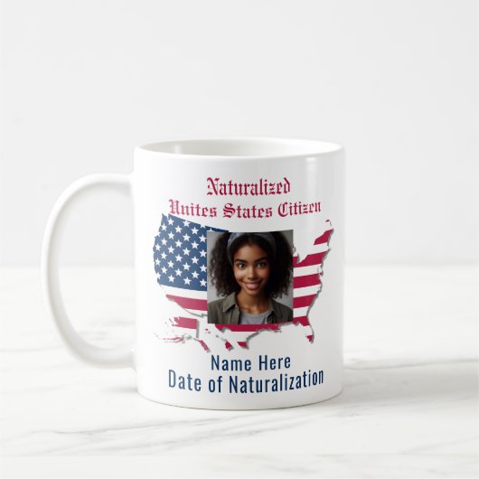 Benutzerdefinierte Flagge, Karte, Naturalized US-B Kaffeetasse (Links)