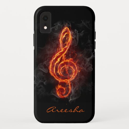 Benutzerdefinierte Flaming-Musiknote Case-Mate iPhone Hülle (Rückseite)
