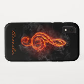 Benutzerdefinierte Flaming-Musiknote Case-Mate iPhone Hülle (Rückseite (Horizontal))