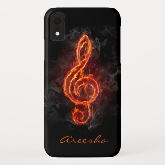 Benutzerdefinierte Flaming-Musiknote Case-Mate iPhone Hülle (Rückseite)