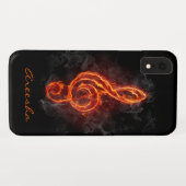 Benutzerdefinierte Flaming-Musiknote Case-Mate iPhone Hülle (Rückseite (Horizontal))