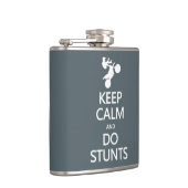 benutzerdefinierte Flasche Behalt Calm & Do Stunts Flachmann (Rechts)