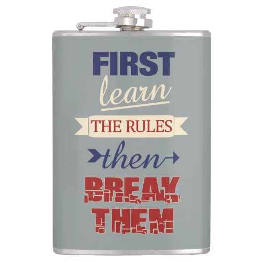 benutzerdefinierte Flasche mit den Break Rules-Reg Flachmann (Vorderseite)