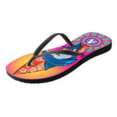 Benutzerdefinierte Flip Flops Hai Surfen Hippie Bo Badesandalen (Schrägansicht)