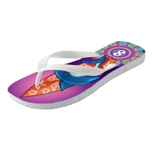 Benutzerdefinierte Flip Flops Haifisch Surfen Hipp Badesandalen (Schrägansicht)