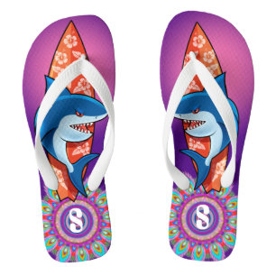 Benutzerdefinierte Flip Flops Haifisch Surfen Hipp Badesandalen
