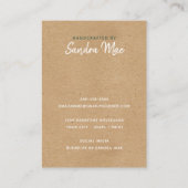 Benutzerdefinierte Floral Rosen Gold Kunst Schmuck Visitenkarte (Rückseite)