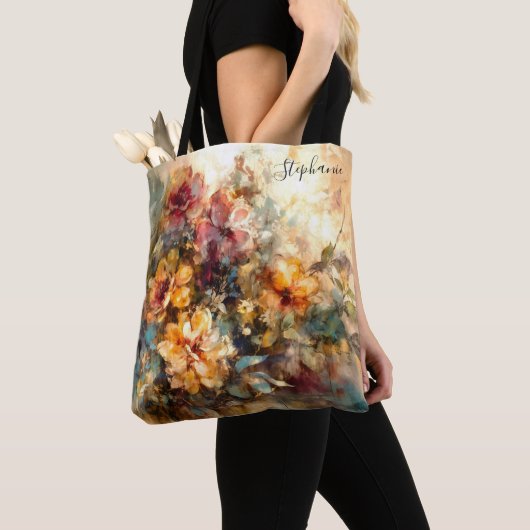 Benutzerdefinierte florale Aquarellkunst Tasche (Von Nahem)