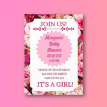 Benutzerdefinierte Florale Baby Shower in Rosa