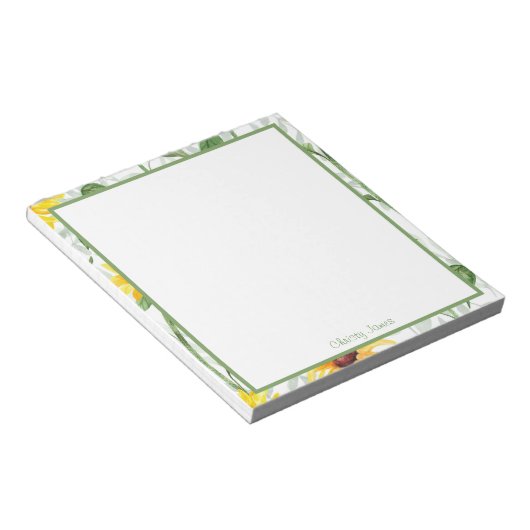 Benutzerdefinierte florale Editor Notizblock (angewinkelt)