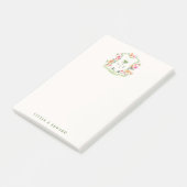 Benutzerdefinierte Florale Hochzeits-Wappen-Monogr Post-it Klebezettel (angewinkelt)