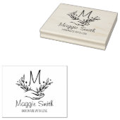 Benutzerdefinierte florale Monogramm, handgefertig Gummistempel (Stempel)