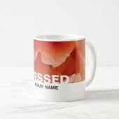 Benutzerdefinierte Florale Pfirsich-Rose GEGENEGNE Kaffeetasse (VorderseiteRechts)
