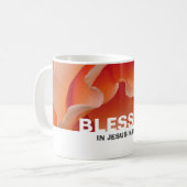 Benutzerdefinierte Florale Pfirsich-Rose GEGENEGNE Kaffeetasse (Vorderseite Links)