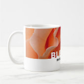 Benutzerdefinierte Florale Pfirsich-Rose GEGENEGNE Kaffeetasse (Links)