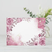 Benutzerdefinierte Florale Rosa Rose Save The Date (Stehend Vorderseite)