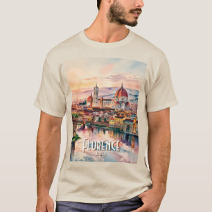 Benutzerdefinierte Florenz-Duomo-Kathedrale-Wasser T-Shirt