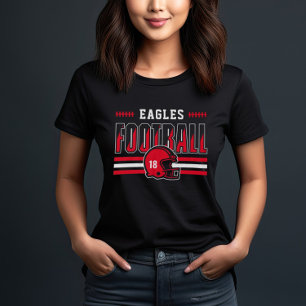 Benutzerdefinierte Football-Mannschaft Roter Strei Tri-Blend Shirt