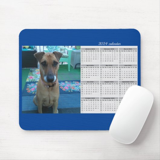 Benutzerdefinierte Foto-2024-Kalenderfarbe Mousepad (Mit Mouse)
