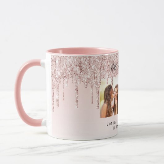 Benutzerdefinierte Foto beste Freunde für immer pi Tasse (Links)