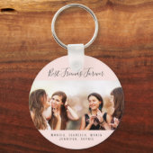 Benutzerdefinierte Foto beste Freunde immer pink b Schlüsselanhänger (Vorderseite)