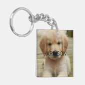 Benutzerdefinierte Foto-Bildname Monogramm Kontakt Schlüsselanhänger (Vorderseite links)