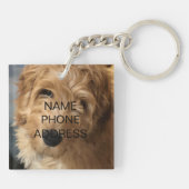 Benutzerdefinierte Foto-Bildname Monogramm Kontakt Schlüsselanhänger (Rückseite)