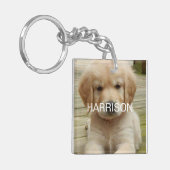 Benutzerdefinierte Foto-Bildname Monogramm Kontakt Schlüsselanhänger (Vorderseite links)