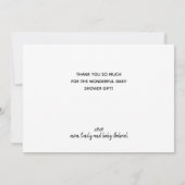 Benutzerdefinierte Foto Callligraphy Baby Tank You Ankündigung (Rückseite)