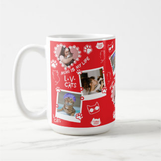 Benutzerdefinierte Foto-Cat-Oberfläche Collage Tas Kaffeetasse