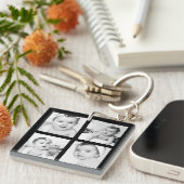 Benutzerdefinierte Foto Collage Black 4 Bilder Schlüsselanhänger (Vorderseite rechts)