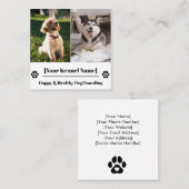 Benutzerdefinierte Foto Collage Dog Kennel Busines Quadratische Visitenkarte (Vorne/Hinten)