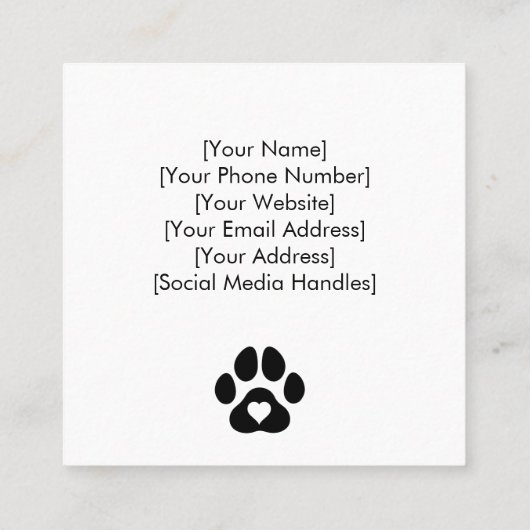 Benutzerdefinierte Foto Collage Dog Kennel Busines Quadratische Visitenkarte (Rückseite)