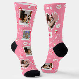 Benutzerdefinierte Foto Collage Socken mit Namen f