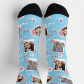 Benutzerdefinierte Foto Collage Socken mit Namen f (Oben)