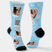 Benutzerdefinierte Foto Collage Socken mit Namen f (Gewinkelt)
