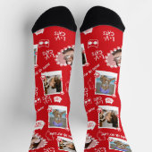 Benutzerdefinierte Foto Collage Socken mit Namen f (Oben)