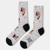 Benutzerdefinierte Foto Collage Socken mit Namen f (Linkes Detail)