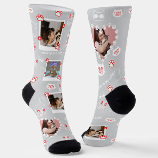 Benutzerdefinierte Foto Collage Socken mit Namen f