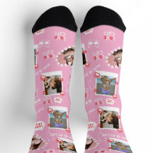 Benutzerdefinierte Foto Collage Socken mit Namen f