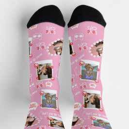 Benutzerdefinierte Foto Collage Socken mit Namen f