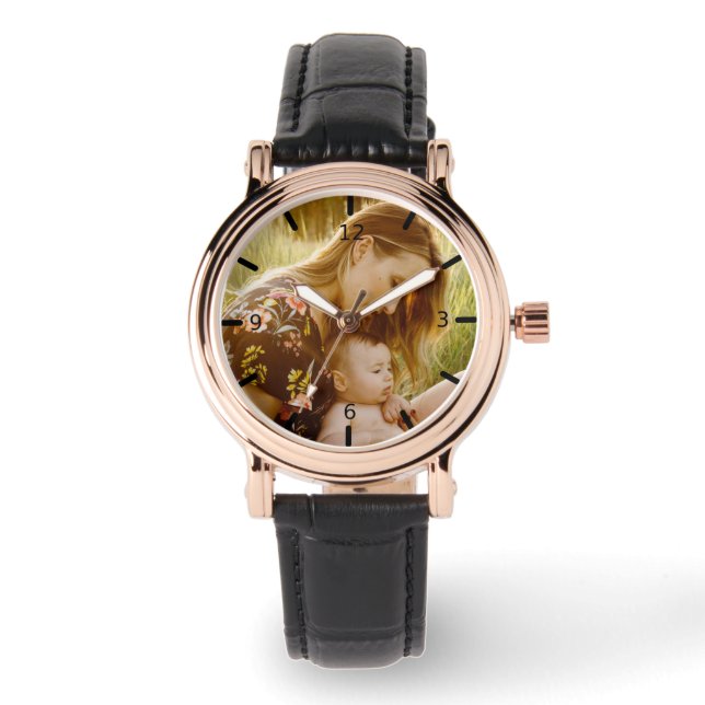 Benutzerdefinierte Foto-Erinnerungen Armbanduhr (Vorderseite)