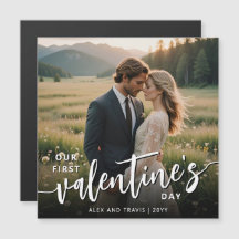 Benutzerdefinierte Foto Erster Valentinstag Magnet