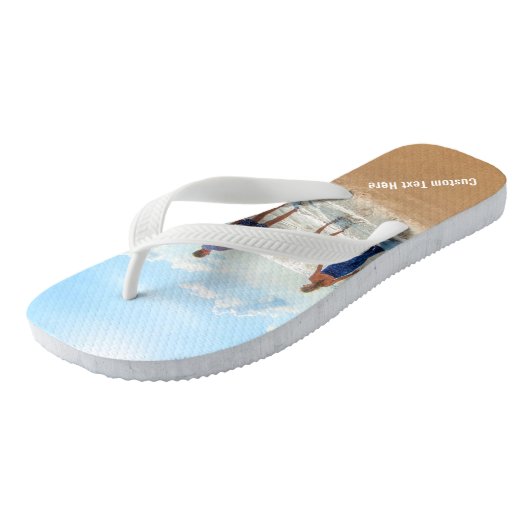 Benutzerdefinierte Foto-Flip-Flops mit Ihren Fotos Badesandalen (Schrägansicht)