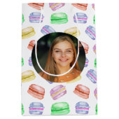 Benutzerdefinierte Foto Geburtstagsmuster Cookies  Mittlere Geschenktüte (Vorderseite)