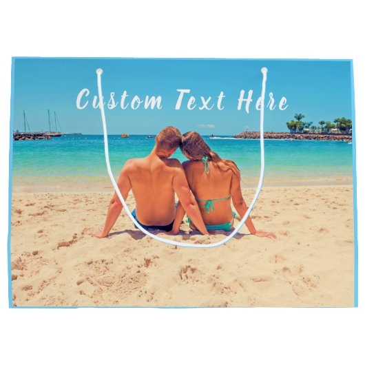 Benutzerdefinierte Foto-Geschenktüte Beutel Ihre L Große Geschenktüte (Rückseite)