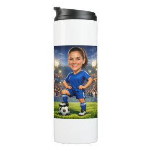 Benutzerdefinierte Foto-Gesicht Fußball-Star Karik Thermosbecher