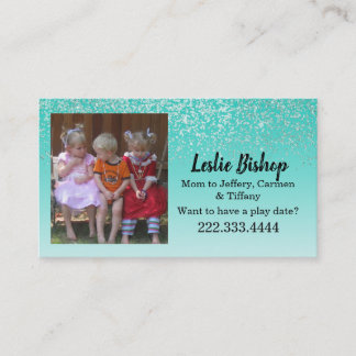 Benutzerdefinierte Foto Glittery Mommy Card Telefonnummerkarte