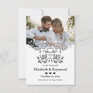 Benutzerdefinierte Foto-Hochzeit Save The Date Ein